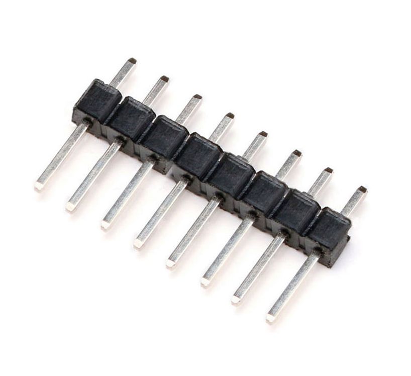 Pin header 1x8 pin 2.54mm pitch zwart